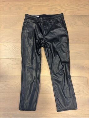 GAP black Faux Leather Women's Jeans size 31/12 says regular but have been hemme